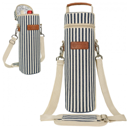 Bolsa Térmica para Vinho OPUX Single Bottle Carrier, Transportador Isolado com Alça para Viagem, Picnic e Praia, Case com Zíper para Garrafa