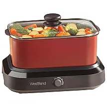 Panela Elétrica Antiaderente de 6L com Controle de Temperatura, 500W, 110V, WEST BEND 87906R, Vermelho
