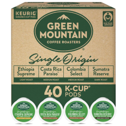 Green Mountain Café de Origem Única Coleção Variada, Cápsulas K Cup, 40 unidades, KEURIG SYNCHKG114617, Marrom