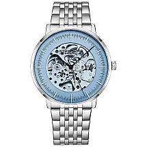 Relógio Masculino Analógico Automático com Pulseira em Aço Inoxidável, Modelo , STUHRLING 3994T, Azul