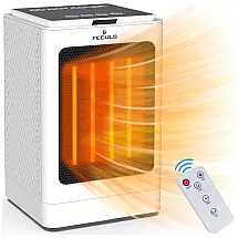Aquecedor Elétrico Portátil TEKcians GD9215AD11 com Controle Remoto e Temporizador, 110V, 750 1500W, Branco