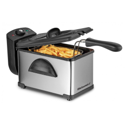 Fritadeira Elétrica 2L em Aço Inoxidável, 1500W 110V, Elite Gourmet EDF2100, Prata