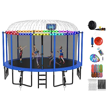 Trampolim redondo DeepRoar azul com
