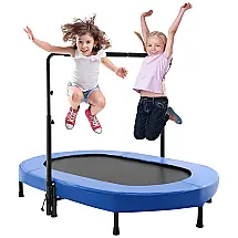 Aceshin Cama Elastica Infantil com Corrimão Ajustável para até 100 kg, Azul