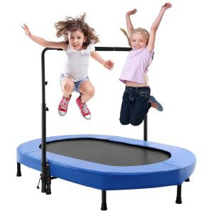Aceshin Cama Elastica Infantil com Corrimão Ajustável para até 100 kg, Azul