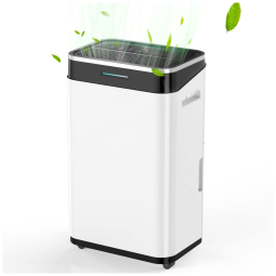 Desumidificador para Salas Grandes 6,5L com Mangueira de Drenagem, Desligamento Automático, Temporizador e Área 325m2, FREE VILLAGE, Branco