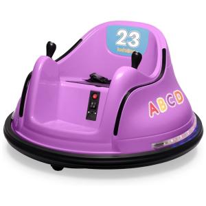 Carro Elétrico Infantil Bate Bate12V com 2 Velocidades, Controle Remoto, Luzes LED, Bluetooth e Giro de 360º para Crianças de 1 a 5 Anos