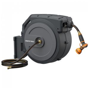 Mangueira de Jadim 27M com Enrolador Retrátil, Rebobinamento Automático e Giratório de 180, Giraffe AW405, Cinza Escuro