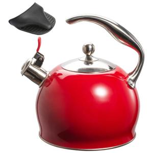 SOTYA Chaleira com Apito, 3L, Aço Inoxidável, Vermelha