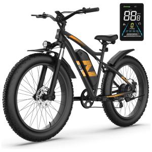 Bicicleta Elétrica ZDZA, Pneus largos 26"x4.0", Motor de Pico de 1500W, Bateria de Lítio Removível de 48V 14.5Ah, Velocidade Máxima de 28