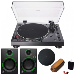 Toca Discos Analógico Audio Technica sem Fio com Sistema de Som Estéreo, Bandeja e Kit Limpeza