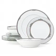 Conjunto de Jantar Noritake 12 Peças em Porcelana Branca Redonda – Elegância e Sofisticação para Sua Mesa