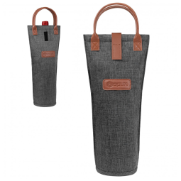 Bolsa Térmica Porta Garrafa de Vinho OPUX, Transporte Insulado para Viagens, Piquenique, Presente na Praia, para Amantes de Vinho - Cinza