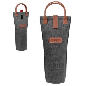 Bolsa Térmica Porta Garrafa de Vinho OPUX, Transporte Insulado para Viagens, Piquenique, Presente na Praia, para Amantes de Vinho - Cinza
