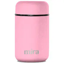 Frasco Térmico 400mL em Aço Inoxidável com Isolamento a Vácuo, MIRA BRANDS, Rosa