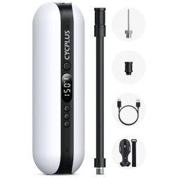 Compressor de Ar com Bateria Recarregável 20V 12V, 150PSI, CYCPLUS, Branco