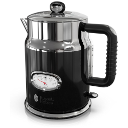 Chaleira Elétrica Retrô, 1,7L, Aço Inoxidável, 110v, RUSSELL HOBBS KE5550BKR, Preto