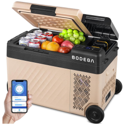 BODEGA Geladeira, Cooler Portátil Automotivo 25L, Controlável por APP, 45W, 12V, Branco