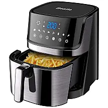 Fritadeira Elétrica AirFryer 8 em 1, Capacidade 5.4L, 1700W, Aço Inoxidável, 110v, BESILE AF 501AS, Cinza