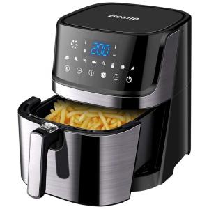 Fritadeira Elétrica AirFryer 8 em 1, Capacidade 5.4L, 1700W, Aço Inoxidável, 110v, BESILE AF 501AS, Cinza