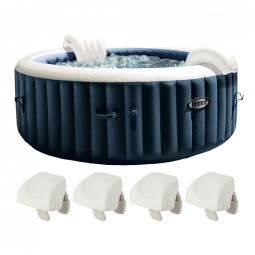 Spa Inflável Hidromassagem com 4 Almofadas de Cabeça, Intex PureSpa, Azul