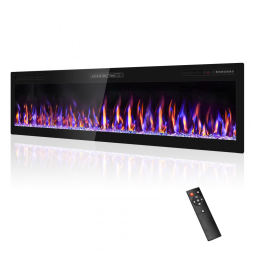 Lareira Elétrica 173 cm, Revestimento Ultra Estreito, Montada na Parede, com Controle Remoto, Tela Touch, Aquecedor 1500W.Eueiriup