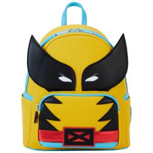 Mochila com Tema do Wolverine, Zíper, Bolsos Laterais e Alças Traseiras Ajustáveis para Crianças de 12 Anos ou Mais, Loungefly, Amarela