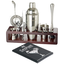 Copper Kit Bn Profissional 24 Peças em Aço Inoxidável com Suporte e Livro de Receitas, MODERN MIXOLOGY, Dourado