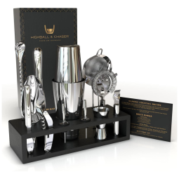 Kit Bn Profissional 11 Peças em Aço Inoxidável com Suporte e Livro de Receitas, HIGHBALL CHASER, Prateado