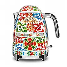 Chaleira elétrica inox 1,7L Smeg Dolce & Gabbana Sicily Is My Love, 1500W com desligamento automático e base giratória 360°, 110V