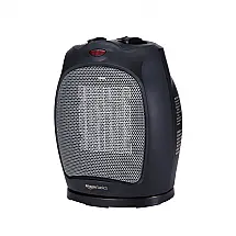 Aquecedor Elétrico Portátil Silencioso com Termostato Ajustável, 1500W 110V, Amz DQ1928 Y, Preto