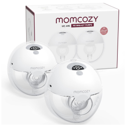 Bomba Tira Leite Vestível com Flange Dupla Selada, 3 Modos, 9 Níveis e Tamanho 24mm, 2 Unidades, Momcozy, Cinza