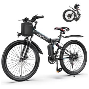 VIVI Bicicleta Elétrica Motorizada 21 Velocidades e 3 Modos, 500W, Preta