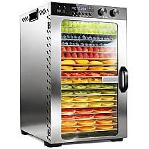 Desidratador de Alimentos Osluken 18 Bandejas Aço Inox Preto 1100W 120V