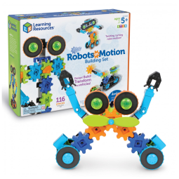 Learning Resources Gears! Gears! Gears! Robots in Motion – Kit STEM com 116 Peças para Construção de Robôs e Máquinas, Crianças 5+