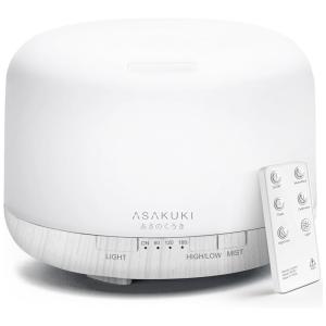 Umidificador Ultrassônico Portátil 0.5L com Aromaterapia e 7 Luzes LED, até 3H, Área 27m2, 110v, ASAKUKI 100 DF017, Branco