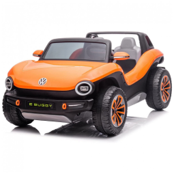 Carro Elétrico Infantil 2 Assentos com 3 Velocidades e Controle Remoto, Bateria 12V, POSTACK, Laranja