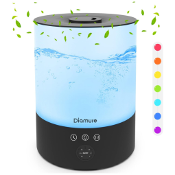 Umidificador Ultrassônico Portátil Diamure 2,5 Litros até 28H, Área até 30 m2, 110V, Preto