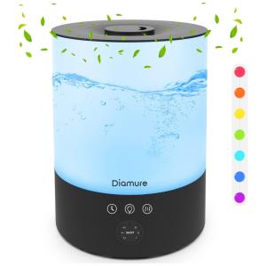 Umidificador Ultrassônico Portátil Diamure 2,5 Litros até 28H, Área até 30 m2, 110V, Preto