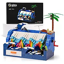 Kit de Construção Vista para o Mar Surf Music Box com 818 Peças, Nifeliz, Azul