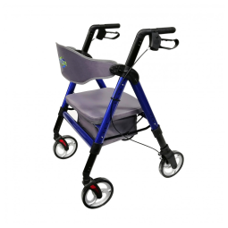 Andador Adulto Idoso Healthline com Assento, Suporta até 200 Quilos, Azul