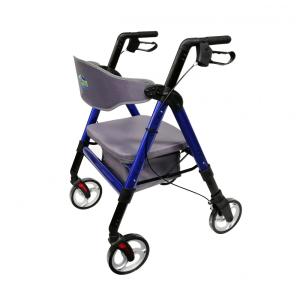 Andador Adulto Idoso Healthline com Assento, Suporta até 200 Quilos, Azul