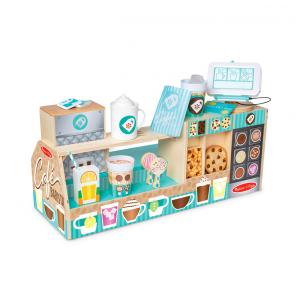 Balcão de Café Barista Infantil de Madeira com 35 Peças para Crianças Acima de 3 Anos, Melissa & Doug
