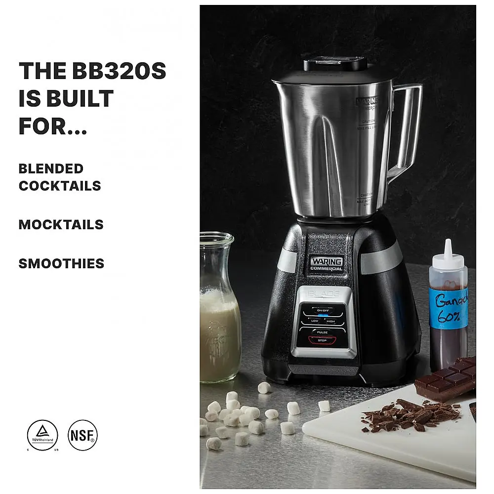 Liquidificador Waring Commercial BB320S Blade 1 HP - Controles Touchpad com Recipiente de Aço Inoxidável de 48 oz — foto 2