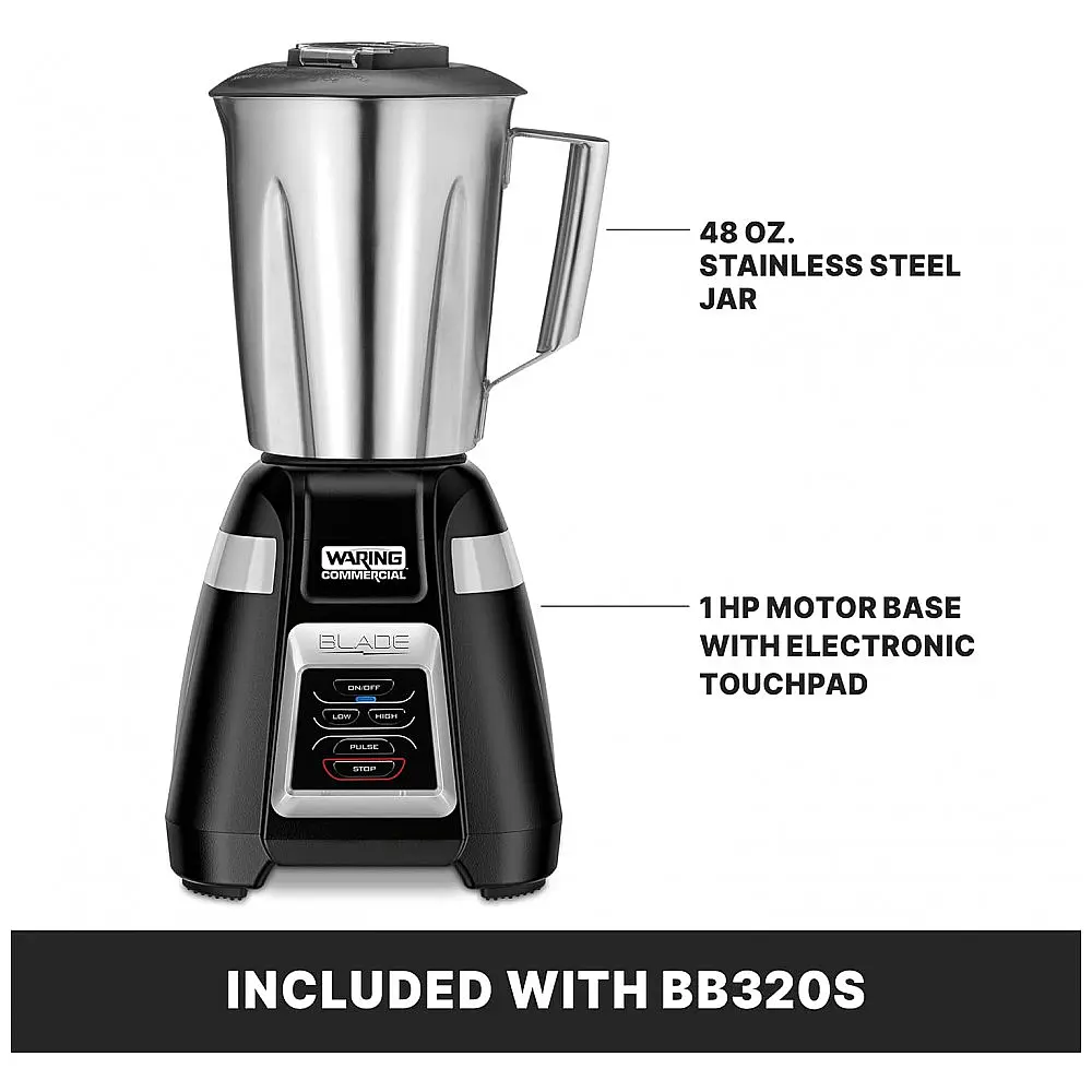 Liquidificador Waring Commercial BB320S Blade 1 HP - Controles Touchpad com Recipiente de Aço Inoxidável de 48 oz — foto 3