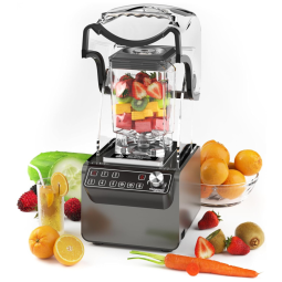 Liquidificador Profissional 2L com 5 Funções e Cúpula Anti Ruído, 110V 1800W, TOPKITCH, Cinza