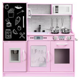Cozinha de Brinquedo Realista em Madeira para Crianças de 3 a 6 Anos, Best Choice, Rosa