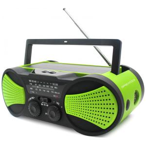 Rádio AM FM e NOAA 4000mAh Com Bateria Solar ou Manivela de Recarga USB Alarme SOS, GREADIO GR093G