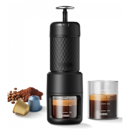 Cafeteira Elétrica Expresso Portátil 80 mL, 15 Bar e com Capacidade de 11g de Café Moido, STARESSO SP 200, Preto