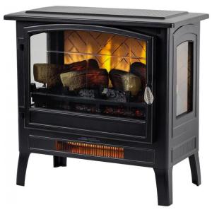 Lareira Elétrica com Controle Remoto e Chamas 3D Ajustáveis, 1400W, 110v, Country Living, Preta